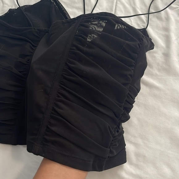 NWOT mesh halter top w ruching - Picture 5 of 5